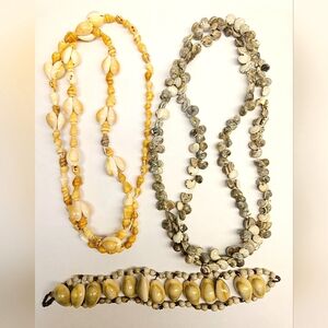 Craft lot 2 Shell Necklaces and 1 Shell Bracelet lot